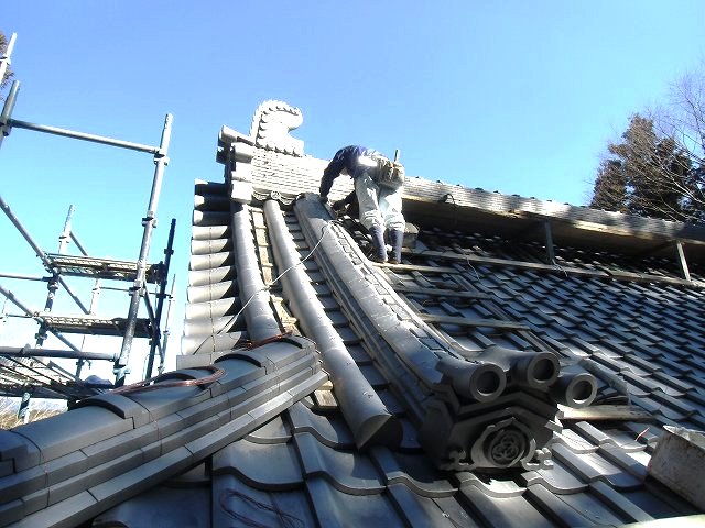 降り棟の施工