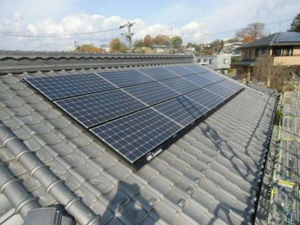 恵那市　屋根の修理後、長州産業太陽光パネルを取り付けました