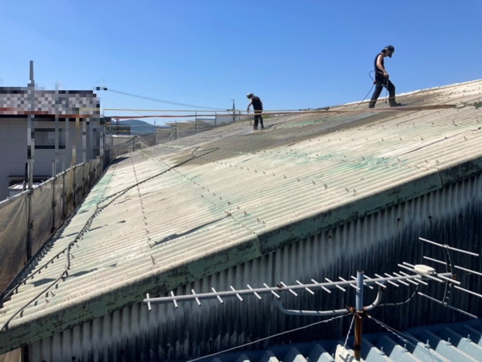 ③ 高圧洗浄と養生