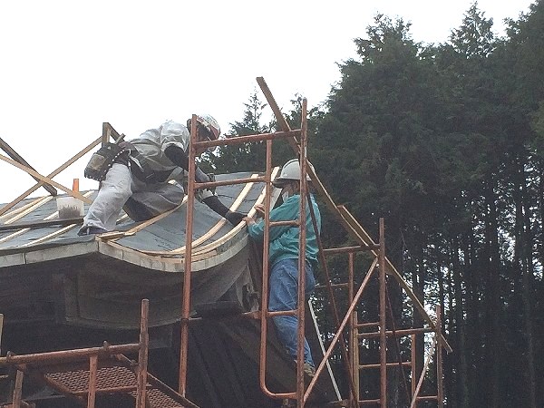 鐘楼、瓦棒の取付