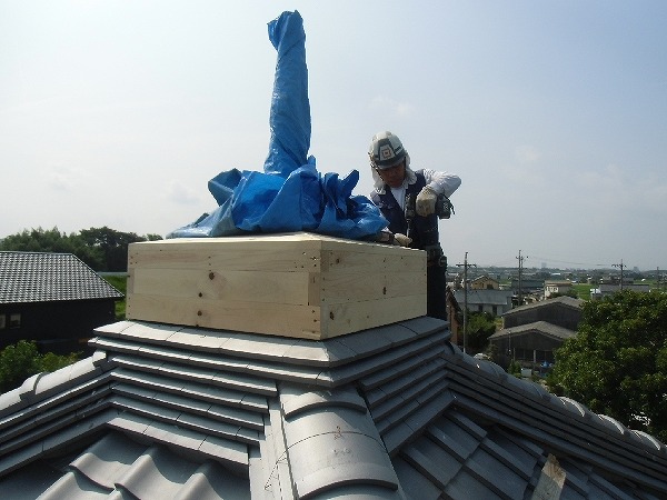 露盤の取り付け